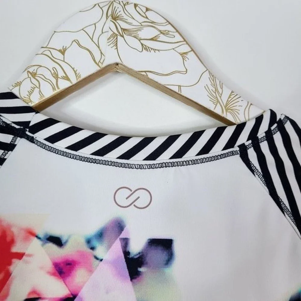 CALIA by Carrie Underwood Floral Mixed Print Long Sleeve Rash Guard Size Small - Picture 9 of 9